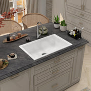 Plantex Matt German Technology Acrylic Resin Quartz Kitchen Sink/10 Years Guarantee/Granite Single Bowl Sink For Kitchen With Coupling (Whiti 32X20 Inches)