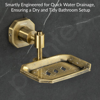 Plantex 304 Grade Stainless Steel Soap Holder for Bathroom/Soap Dish/Soap Stand for Kitchen Sink/Soap Case/Bathroom Accessories- Nipron (Brass Antique)