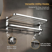 Plantex 24 Inch Towel Rack for Bathroom/Stainless Steel Towel Holder/Hanger with Rod/Bathroom Accessories - Pack of 1 (Chrome)
