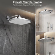 Plantex ABS Shower Head for Bathroom/14x9 inch Head for bathroom/Rain Showers Head for bathroom/Pressurized Showers Head – (Chrome & White, D510)