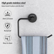 Plantex Towel Ring for Wash Basin/Towel Hanger for Wash Basin/Napkin Holder for Bathroom/Towel Hanger/Bathroom Accessories (Black - Half Square)