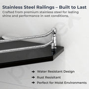 Plantex Glass Corner Shelf for Bathroom/Kitchen Glass Shelf/Bathroom Corner Shelf (Diamond-Black -9x9 Inches- Pack of 3)