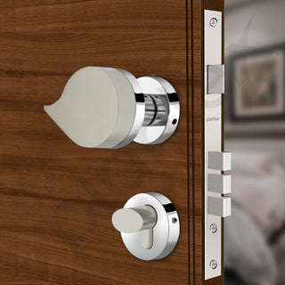 Plantex Heavy Duty Door Lock/Main Door Mortise Lock Handle/Handle Set for Home/Office/Door Accessories (Satin White, Chrome)
