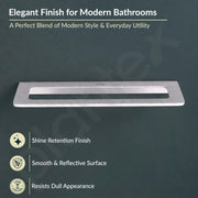 Plantex 20 Inch Acrylic Towel Hanger for Bathroom/Towel Rod for Kitchen/Napkin Holder/Stand/Towel Bar for Bathroom - Pack of 1 (VIG-126, Grey)