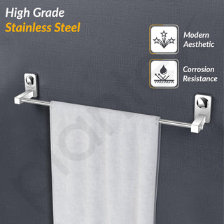 Plantex Metro Stainless Steel Towel Hanger for Bathroom/Towel Rod/Bar/Towel Stand/Bathroom Accessories(2 feet Long)