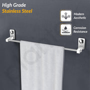 Plantex Metro Stainless Steel Towel Hanger for Bathroom/Towel Rod/Bar/Towel Stand/Bathroom Accessories(2 feet Long)