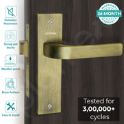 Plantex Heavy Duty Door Lock ÃƒÂ¢Ã¢â€šÂ¬Ã¢â‚¬Å“ Bathroom Door Lock/Mortise 8inch Keyless Plate Handle Set for Home/Bathroom/Store Room/Balcony/Office with Baby Latch (8107, Brass Antique)
