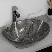Plantex Ceramic Basin for Bathroom/Table Top Ceramic Basin/Washbasin for Bathroom (BOAT-NS-551-Marble Finish, 16 x 13 x 5.5 Inch)