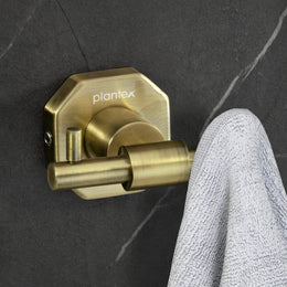 Plantex 304 Grade Stainless Steel Robe Hook/Cloth Holder/Towel Hanger/Bathroom Accessories - Nipron (Brass Antique)