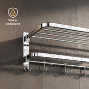 Plantex 24 Inch Towel Rack for Bathroom/Stainless Steel Towel Holder/Hanger with Rod/Bathroom Accessories - Pack of 1 (Chrome)