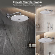 Plantex ABS Shower Head for Bathroom/10x8 Inch Rain Shower Head/Pressurized Overhead Shower/Self Cleaning Shower Head/Water Saving – (Chrome, D326)