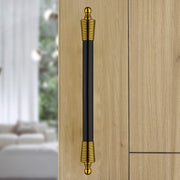 Plantex Heavy Duty Door Handle for Main Door/14-inches Main Door Handle/Pull Push Door Handle for Wooden & Glass Door - Pack of 1 (Black and Gold) - 3 Years Warranty