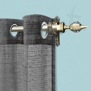 Plantex Heavy Duty Aluminium Diamond Curtain Holder/Curtain Brackets/Curtain Rod Holder with Support 1 Inch Rod (Brass Antique - 1 Pair)