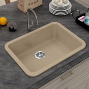 Plantex Matt German Engineered Technology Quartz Sink For Kitchen/UV Protected Kitchen Sink/Single Bowle Sink For Home (Sand Choco-18X24 Inch)