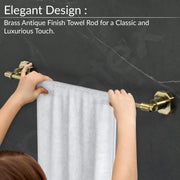 Plantex 304 Grade Stainless Steel Towel Rod/Towel Rack for Bathroom/Towel Bar/Hanger/Stand/Bathroom Accessories - Nipron (24 Inch - Brass Antique)