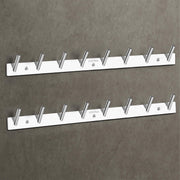 Plantex Wall Hooks for Hanging Cloth/Stainless Steel Towel Hangers/Bathroom Robe Hooks/Door Hangers/Round Wall Hook/Hook Rail for Hanging Keys - 8 Hooks (Pack of 2, Chrome)