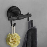 Plantex 304 Grade Stainless Steel Bathroom Accessories Set of 5 - Towel Rod/Hand Napkin Hanger for Wash Basin/Soap Case/Toothbrush Holder/Robe Hook - Niko (Black)