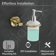 Plantex 304 Grade Stainless Steel Soap Dispenser for Bathroom/Liquid Dispenser for Kitchen/Shampoo Dispenser/Bathroom Accessories - Nipron (Brass Antique)