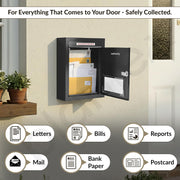 Plantex All in One Multipurpose Letter Box/Suggestion Box for Office/Post Box for Home gate/Donation Box/Complaint Box/with Lock -Wall Mount - Pack of 15 (Black)