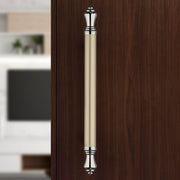 Plantex Premium Main Door Handle/14 Inch Door Handle/Pull-Push Door Handle for Glass/Wooden Door- Pack of 1 (Satin White-Chrome Finish) - 3 Years Warranty