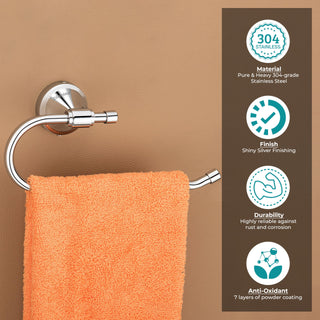 Plantex 304 Grade Stainless Steel napkin hanger for washbasin/hand towel holder/bathroom napkin stand/Bathroom Accessories - Pack of 4, Niko (Chrome)