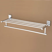 Plantex 304 Grade Stainless Steel Bathroom Accessories Set of 3 - Towel Stand/Napkin Hanger/Dual Soap Holder for Bathroom - Darcy (Chrome)