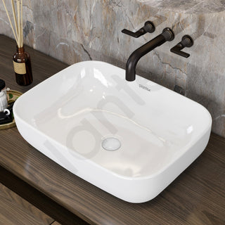 Plantex Platinum Ceramic Tabletop Rectangular Wash Basin/Washbasin for Bathroom/10 Years Glaze Warranty by Plantex/Small Wash Basin (White - 18 x 13 x 5 Inch)