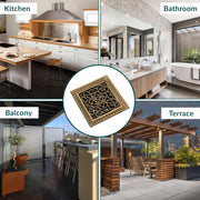 Plantex Solid Brass Floor Drainer for Bathroom/Floor Drain Jali/Floor Drain with Cockroach Trap Jali/Kitchen - (Brass Antique, 5 x 5Inches)
