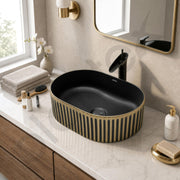 Plantex Table Top Wash Basin For Bathroom/Designer Ceramic Basin/Countertop Vessel Sink Basin - Indo-European Collection (20 x 13 x 6 Inch)