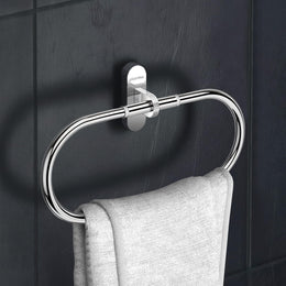 Plantex Towel Ring for Bathroom/Pure Brass Towel Holder/Towel Stand/Hanger/Bathroom Accessories - Pack of 1 (APS-GIA-05, Chrome)