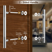 Plantex Stainless Steel Main Door Handle/Wooden Door Handle/Wooden Door Accessories/12 Inch Pull-Push Handles Set of 1 (2 Piece, Chrome)