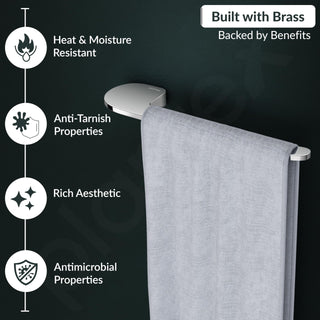 Plantex Smero Pure Brass Hand Towel Holder/Napkin Holder for Wash Basin/Napkin Hanger/Bathroom Accessories - Aqua (Chrome)