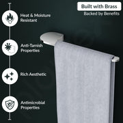 Plantex Smero Pure Brass Hand Towel Holder/Napkin Holder for Wash Basin/Napkin Hanger/Bathroom Accessories - Aqua (Chrome)