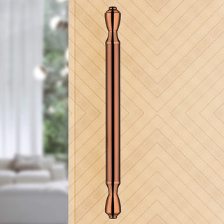 Plantex Heavy Duty 14 Inch Main Door Handle - Pull-Push for Wooden & Glass Doors - Pack of 1 (PVD Rose Gold) - 3 Years Warranty