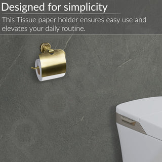 Plantex 304 Grade Stainless Steel Toilet Paper Holder for Bathroom/Toilet Paper Roll Stand/Tissue Holder/Bathroom Accessories - Nipron (Brass Antique)