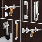 Plantex Stainless Steel Door Kit for Single Door/Door Accessories (10-inch Al-Drop,8-inch Latch,2 Handles,7-inch Tower Bolt and 4-inch Door Stopper- (Chrome & Rose Gold)