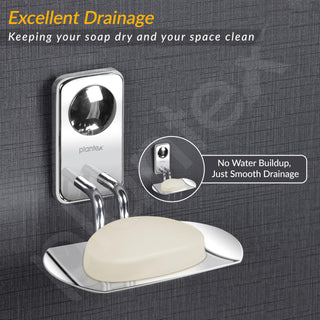 Plantex Metro Platinum Stainless Steel Soap Dish/Soap Stand/Bathroom Soap Holder/Bathroom Accessories