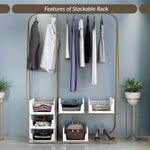 Plantex 3-Tier Organizer for Wardrobe Cupboard for Clothes Foldable/Stackable Closet /Multi-Purpose Drawer Organizer (Plastic, White)