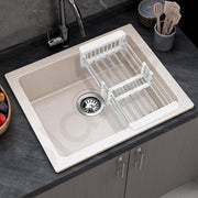 Plantex Quartz Acrylic Kitchen Sink/Undermount Sink for Kitchen with 10 Years Warranty by Plantex/Granite Single Bowl Kitchen Sinks with Coupling (Ultra Brun 16x18 Inches)