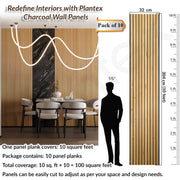 Plantex PVC 3D Fluted Wall Panels for Home Decor/Louvers Wall Panel 10 Feet/Eco-Friendly PVC Panels/Pack of 10 Covers 100 Sq. Ft (Golden Oak - 9G)