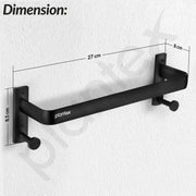 Plantex Single Towel Rod for Bathroom/Cloth Hanger for Wall/Towel Holder/9 Inch Towel Bar/Bathroom Accessories (1511, Black)