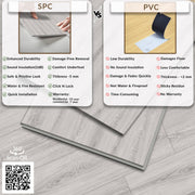 Plantex SPC Tiles for Floors/Interlocking Sound Insulated Flooring Plank/Click N Lock Wooden Flooring for Bedroom/Kitchen-60 Square Feet/20 Tiles,Granite Majesty-DIY Installation(Water&Fire Resistant)