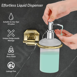 Plantex 304 Grade Stainless Steel Soap Dispenser for Bathroom/Liquid Dispenser for Kitchen/Shampoo Dispenser/Bathroom Accessories - Nipron (Brass Antique)