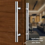 Plantex Stainless Steel Main Door Handle/Wooden Door Handle/Wooden Door Accessories/12 Inch Pull-Push Handles Set of 1 (2 Piece, Chrome)