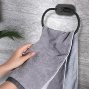 Plantex Stainless Steel Self Adhesive 16 inch Towel Holder/Napkin Holder/Paper Holder/Robe Hook for Bathroom/Bathroom Accessories - Combo -(Black, Pack of 2)