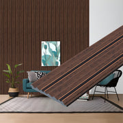 Plantex Wall Panels/Louvers Panel for Wall 8 Feet/Charcoal Panel for Interior Wall Décor/3D Wall Panel - Pack of 7 Covers - 22 Sq. Ft, Size-5 Inch x 8 Feet (Chestnut Gold)