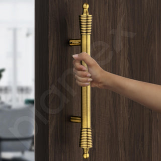 Plantex Heavy Duty Main Door Handle - 14 Inch Pull-Push Handle for Glass & Wooden Doors - Pack of 1 (Brass Antique) - 3 Years Warranty