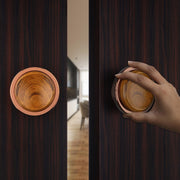 Plantex Stainless Steel Main Door Handle/4-inch Round Shape Door Handle for Main Door/Pull-Push Knob Handle for Wooden & Glass Door (PVD Rose Gold & Wood) - 3 Years Warranty