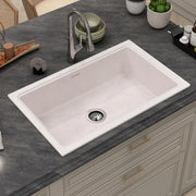 Plantex Undermount Sink for Kitchen/Quartz Acrylic Kitchen Sink with 10 Years Warranty by Plantex/Granite Single Bowl Sinks with Coupling (Rayon 32x20 Inches)