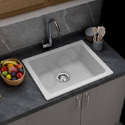 Plantex Quartz Acrylic Kitchen Sink/Undermount Sink for Kitchen with 10 Years Warranty by Plantex/Granite Single Bowl Kitchen Sinks with Coupling (Brun 21x18 Inches)